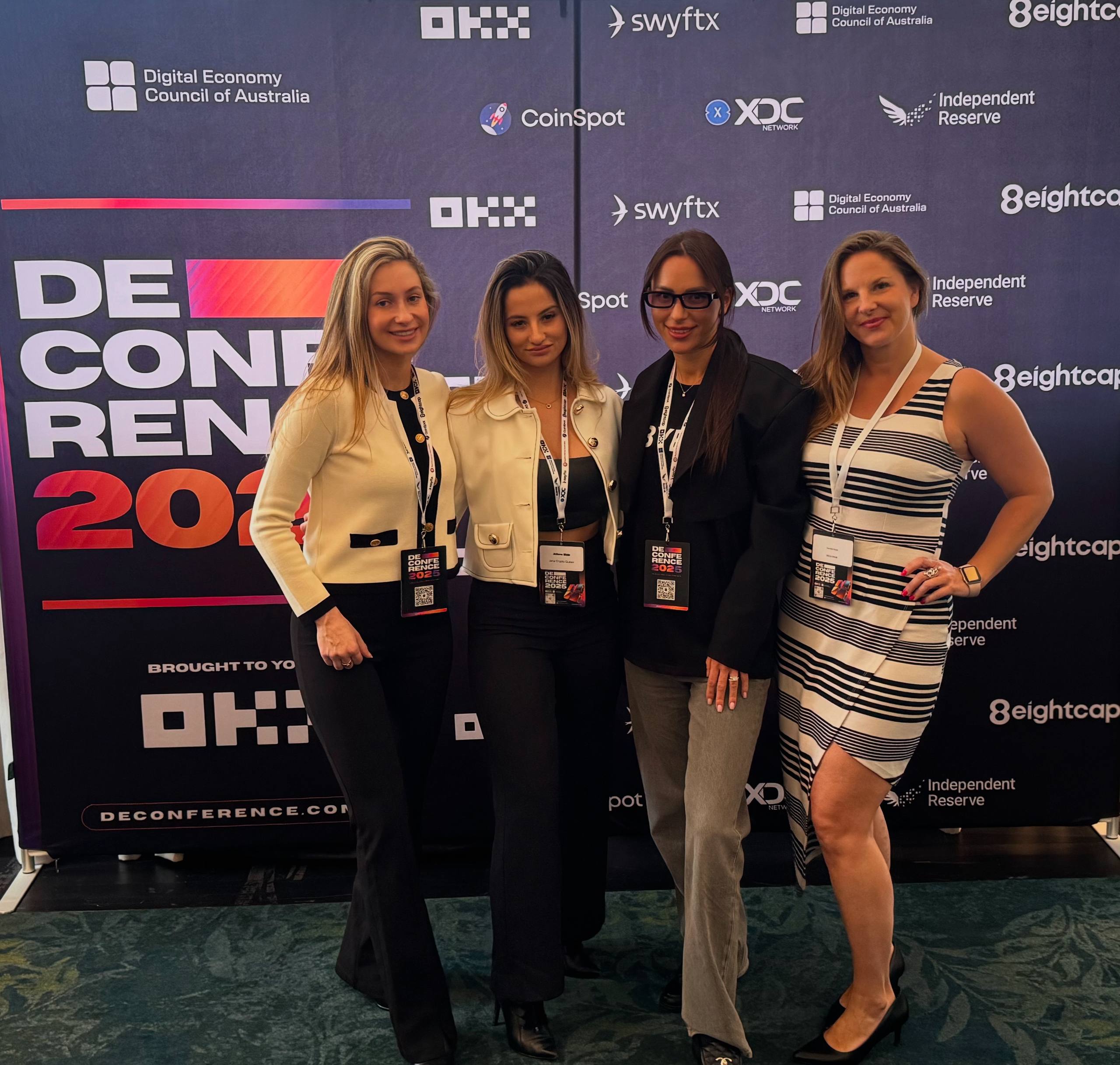 Jana at DEConference 2025 Australia with crypto women